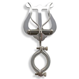 Marschgabel für Klarinette (vernickelt) - Stabiler Notenhalter mit Gummiring - Klarinettenmarschgabel von Soundman®