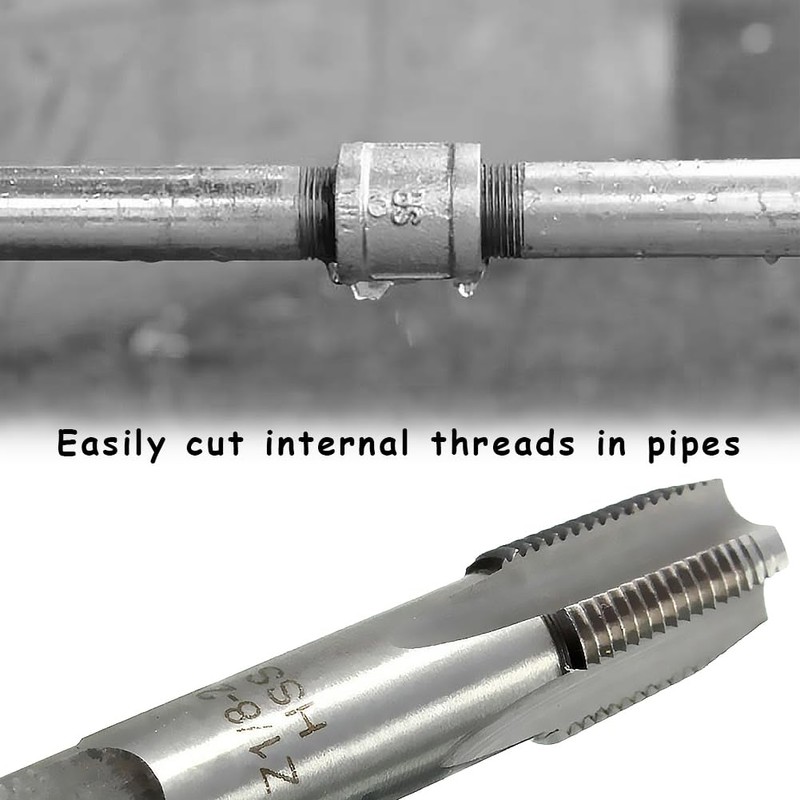 Kigauru 2Pcs NPT Tapered Pipe Thread Tap High Speed Steel