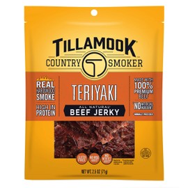 Tillamook Country Smoker Real Hardwood Smoked Beef Jerky, Teriyaki, 2.5 Ounce