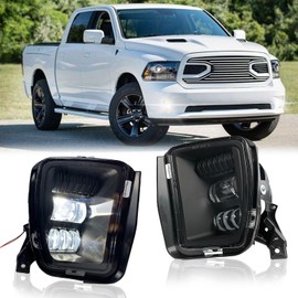 Shocklight Fog Lights Led Fit for 2013-2018 Ram 1500 & 2019-2021 Ram 1500 Classic Pickup Truck Clear Lens Front Bumper Driving Lamp…