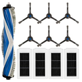 (11 Pack) X5 Pro Omni Replacement Parts Compatible with ECOVACS DEEBOT X5 Omni, X5 Pro Omni Robot Vacuum, Accessories Kit, 1 Roller Brush, 4 HEPA Filters, 6 Side Brushes, Vacuum Attachments 11 Pieces