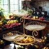 3-Tier Gold Metal Fruit Basket, Kitchen & Living Room Display