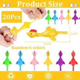 Slingshot Chicken Finger Toys Bulk,20Pcs Flying Chicken Finger Sling Shot Toy Catapult Toys,Rubber Stretchy Chicken Toys,Fun Gag Gifts for Kids Birthday Party Favors Easter Christmas Stocking Stuffers