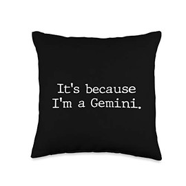 Gemini Horoscope Gifts Women Girls Men Zodiac Sign Astrology Throw Pillow