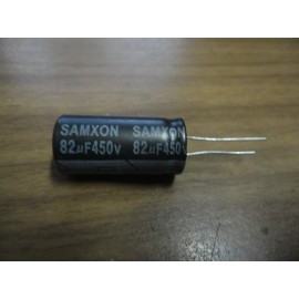 SAMXON RADIAL ELECTROLYTIC CAPACITOR 82MF450V 105 DEGREES USED IN VARIOUS APPS