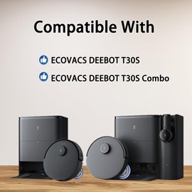 19 PCS Vacuum Accessories for ECOVACS DEEBOT T30S/ T30S Combo/ T30S Pro/ N30 Omni/ N30 PRO Omni/ T30S Care Cleaner Robot, 1 Main Brush, 6 Side Brushes, 4 Mop Cloth Pads, 4 Hepa Filters, 4 Dust Bags