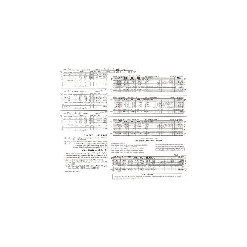 Dome 650 Payroll Record, Single Entry System, Blue Vinyl Cover,