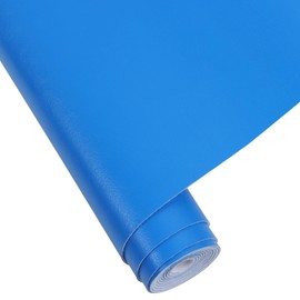 HGUAN Smooth Faux Leather Roll 12"X53"(30cm X 135cm) Solid Color Faux Leather Sheets Very Suitable for Making Crafts, Leather Earrings, Bows,Sewing (Blue)