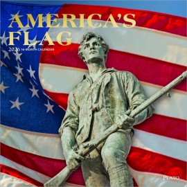 Plato America's Flag | 2026 12x24" (Hanging) Monthly Square Wall Calendar