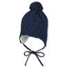 Sterntaler Hat with bobble and knitted hat with bobble., navy,