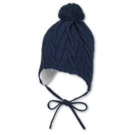 Sterntaler Hat with bobble and knitted hat with bobble., navy, 41