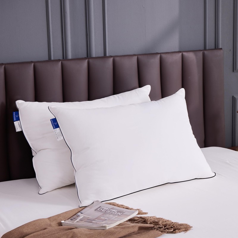 ROSE FEATHER Goose Down Feather Pillows Queen Size Set of