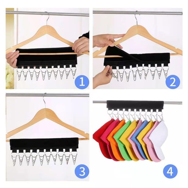 ZUNNY HJERBOF Laundry Hanger, Hat Hanger, Hat Hanger, Foldable, Hat