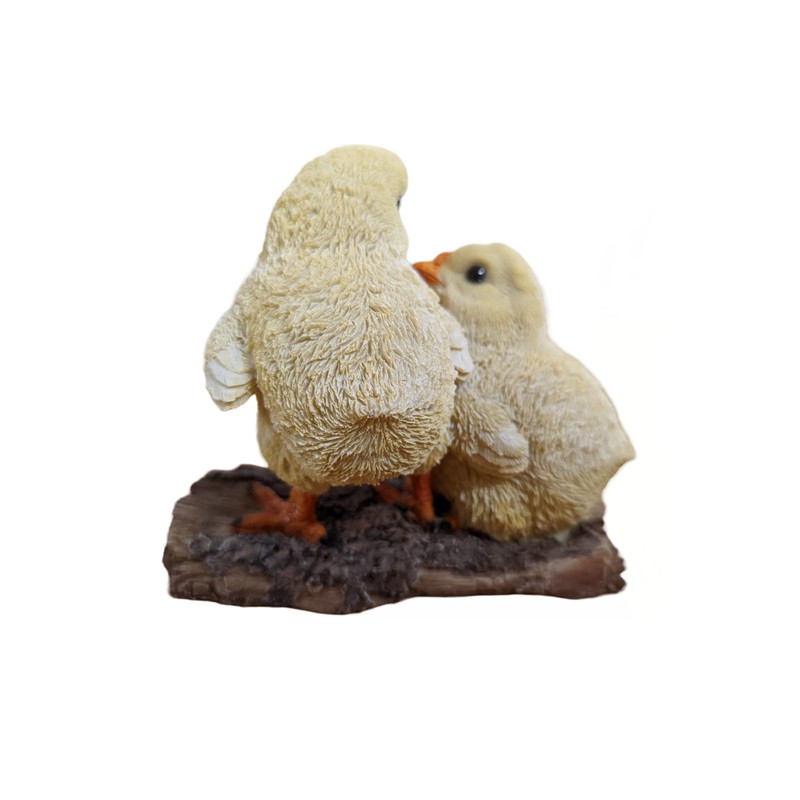 Vivid Arts Realistic Baby Chicks on Log | Resin Home