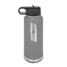 Appalachian Trail Blaze Laser Engraved Water Bottle Customizable Polar Camel Stainless Steel with Straw - Hiking Hiker at Georgia to Maine Dark Gray 32 oz