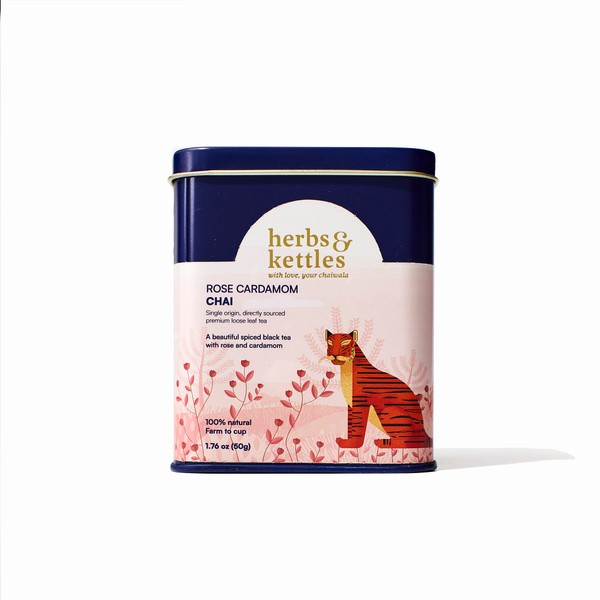 Herbs & Kettles Rose Cardamom Chai – Loose Leaf Black