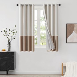 BULBUL Ivory 100% Full Blackout Velvet Curtains,63 inches Long Cream Champagne Modern Liner Curtains Thermal Drapes Panels for Living Room Bedroom Grommet Set of 2