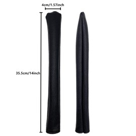 KOSTOO 14" Premium Leather Golf Club Cover with Velvet Lining for 2 Clubs (Black)