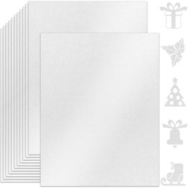 Twavang 25 Sheets White Shimmer Cardstock Paper 8.5'' x 11'', 250gsm/92lb Double Sided Pearlescent Paper for Scrapbook, Invitations, Printing and DIY Cards