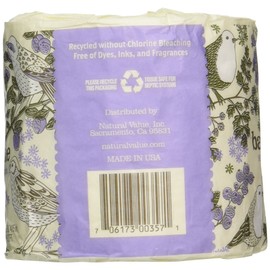 Natural Value 100% Recycled Bathroom Tissue, 500 2-Ply Sheets Per Roll (Pack of 48)