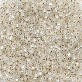 Miyuki Square/Cube Beads 1.8mm Crystal Matte Silverlined 250 Gram Bulk Bag Japanese Glass Beads