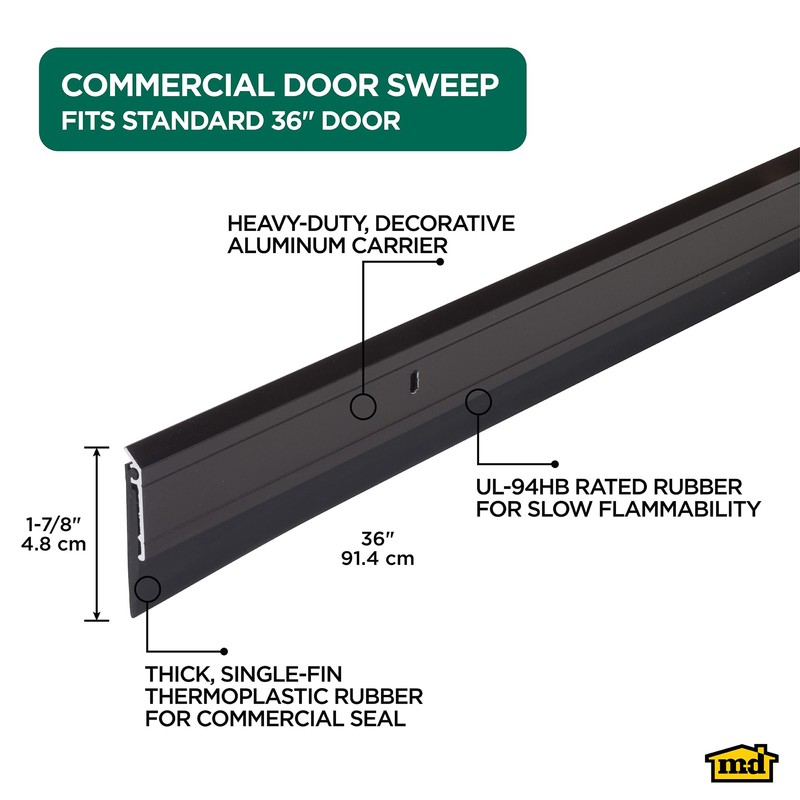 M-D Building Products 68254 All-Season Door Sweep, Heavy Duty Aluminum,