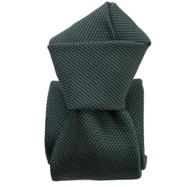 Elizabetta Men's Italian 100% Silk Grenadine Tie, Solid Forest Green