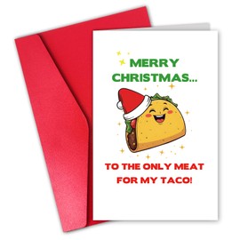CGBRkakkoii Funny Christmas Card for Men, Humorous Taco Xmas Love Card
