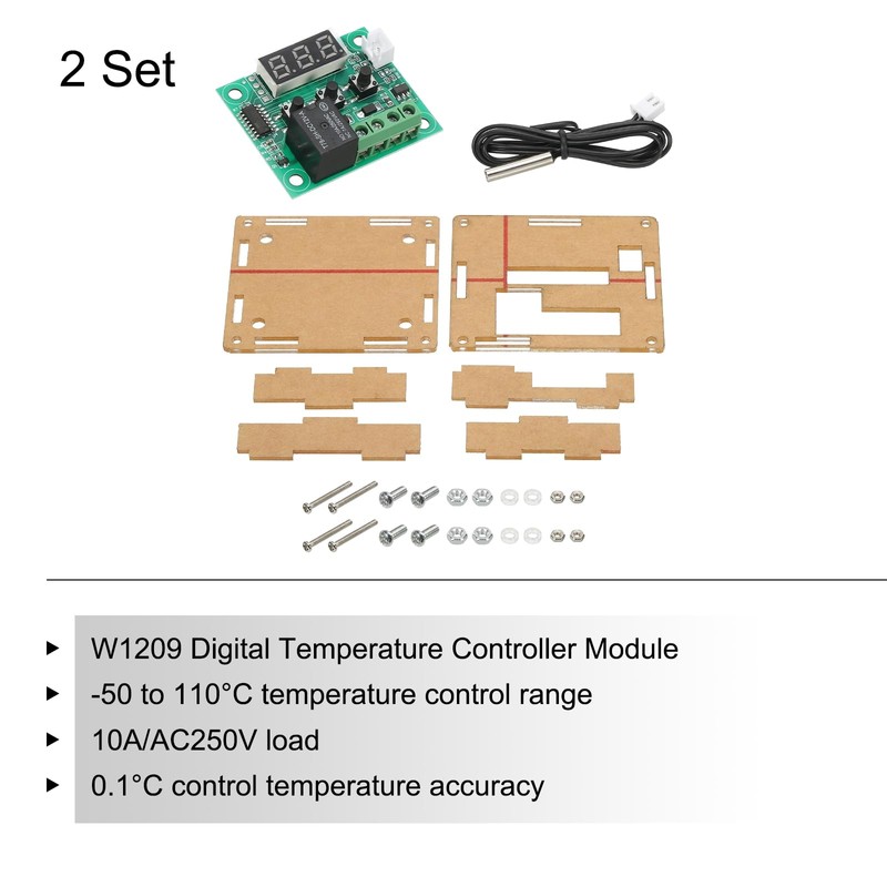 sourcing map 2 Pack XH-W1209 10A DC 12V Digital LED