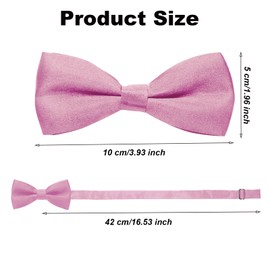 FACATH Bow Ties for Boys Pre Tied Toddler Bow Tie Adjustable Kids Bowties Clip On Fun Patterned Bowties for Wedding Party (Pink)