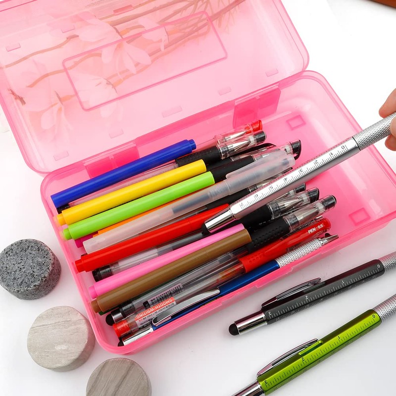 Pencil Box, Large Capacity Clear Pencil Case, 1 Pack Hard