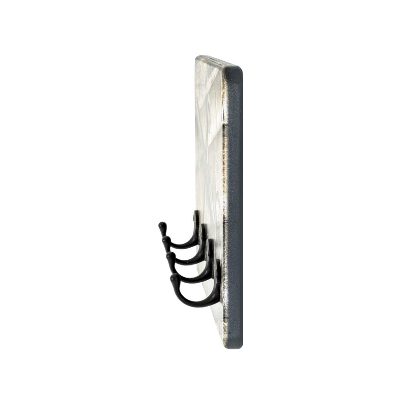 HAKU Möbel Key Holder with Motif, Black, MDF, Metal, Dimensions: