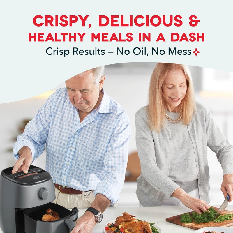 DASH Tasti-Crisp™ Electric Air Fryer Oven, 2.6 Qt., Grey –