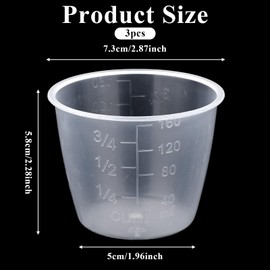 3PCS Rice Measuring Cup 160 ml Plastic Transparent Rice-Cooker Cups Small Laundry Measuring Rice-Cup Replacement for Measurings Rice and Dry Liquid Ingredient