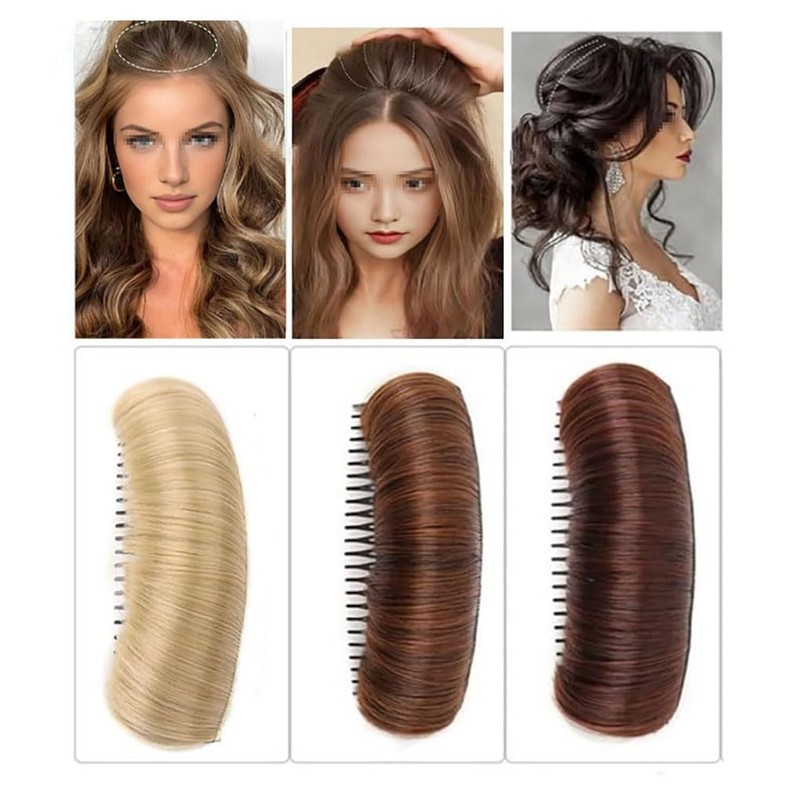 3Pcs Womens Fluffy Hair Pads Invisible Hair Volume Bump Clips