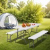 SEGAWE Folding Table Set w/2 Benches 6FT Camping Picnic Table