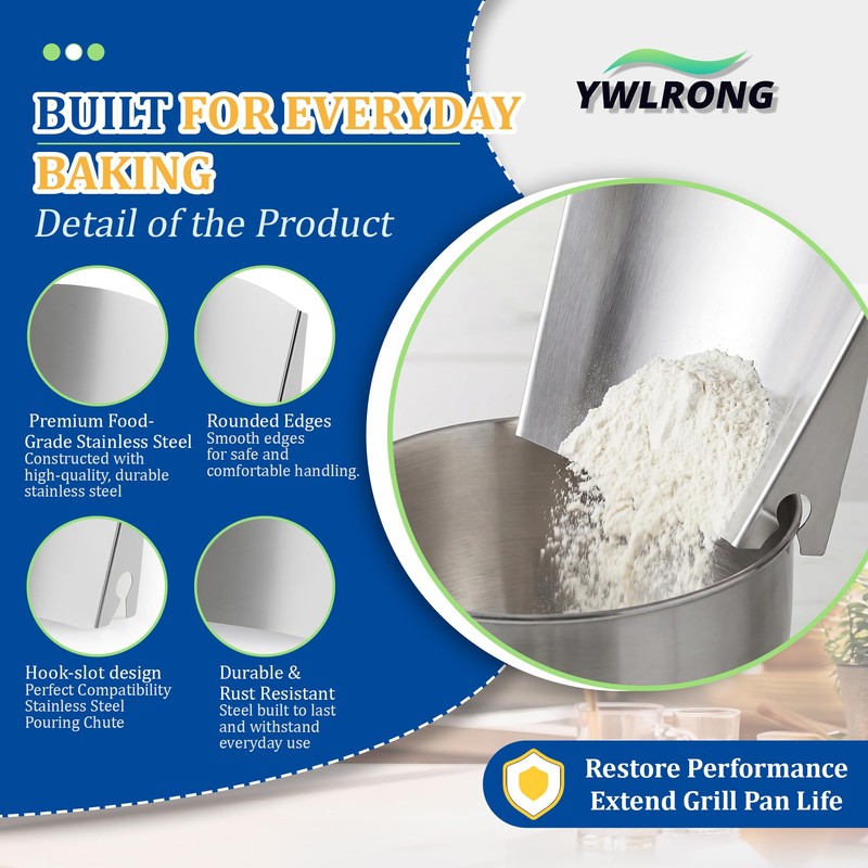 Pouring Chute for KitchenAid Stand Mixer Flour Guide Accessories