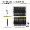 LANKIZ Lash Extension Kit, 60+80D Lash Clusters Kit, 312pcs Individual
