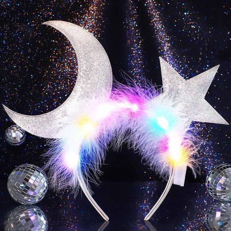 GORTIN Light up Star Moon Headbands LED Headpiece Costume Hair
