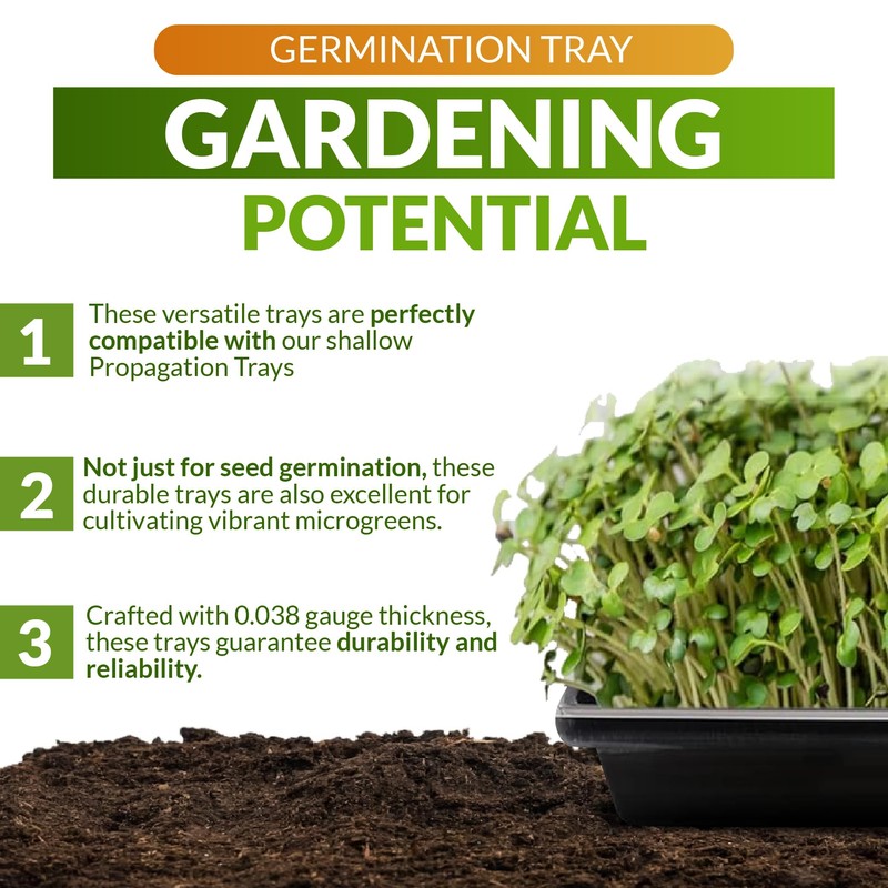 100 PK- 1020 Plant Trays, NO Holes, Heavy Duty