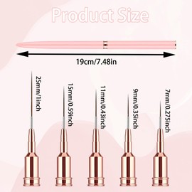Ehuixinsheng 5Pcs Nail Art Liner Brushes,Fine Thin Nail Art Brush Painting Art Design Dotting Tools Set For Gel Nails Long Lines,Thin Details,Fine Drawing Sizes 7/9/11/25/25mm(Pink)