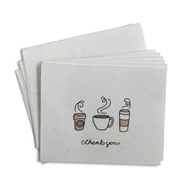 Coffee Thank You Cards - 24 Greeting Cards with Envelopes