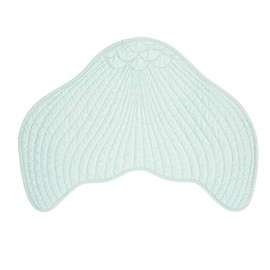 C&F Home Seaglass Mermaid Tail Shaped Placemat Set of 6 Green 13.5" X 19" Quilted Reversible Washable Placemat Mermaid Tail Shaped Placemat Set of 6 Green