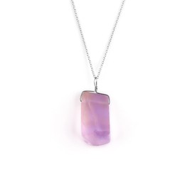 Natural Raw Ametrine Crystal Rough Gemstone Pendant Necklace For Women, Christmas Gift, Birthstone Jewelry, Rhodium Plated 925 Sterling Silver Chain 18 inch, Chakra Healing Stones