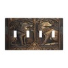 Medieval Of Two Wolves 4 Gang Decorative light switch plate