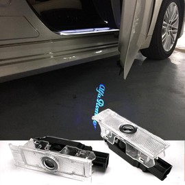 2pcs Non-Fading LED Car Door Logo Lights Courtesy Projector Laser Welcome Light Ghost Shadow Puddle lamp for Giulia Stelvio Giulietta Mito Tonale 147 159 166 Accessories (Ice Blue Light-HD/2pcs)