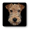 Fractal Artworks Lakeland Terrier Coaster with Fractal Art Design #1