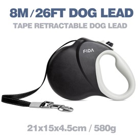 Fida Dog Lead 8 m for Large Dogs up to 50 kg Black