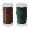 2 Rolls 55m Green Florists Wire Brown Flower Wire Reel,0.35