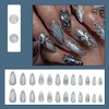RUOKEXIN Almond Press on Nails Medium Fake Nails Sparkly False